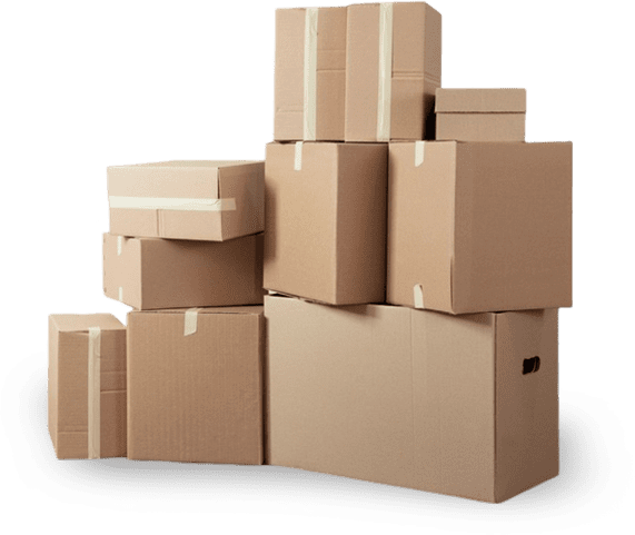 A pile of boxes stacked on top of each other.